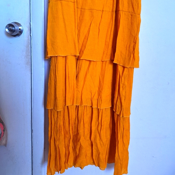 Kings Road XL Mustard Summer Ruffle Layered Dress - Picture 8 of 11